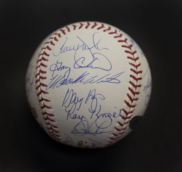 1986 Mets Team Signed World Series Baseball - Steiner COA